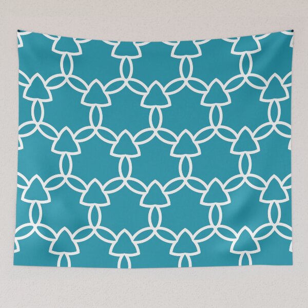 Item preview, Aqua and White Tessellation Line Pattern 29 Pairs DE 2022 Popular Color Tropical Lagoon DE5781 designed and sold by ColorOfTheYears.