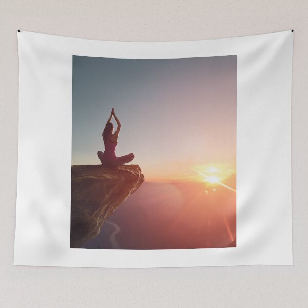 Item preview, Woman Practices Yoga. Yoga And Girl Aesthetic Novelty Design. Inspirational Scenery Art designed and sold by Silver Medal.