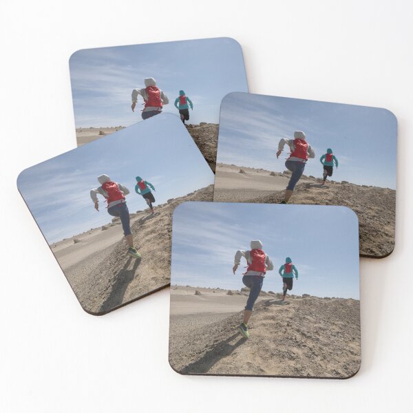Item preview, Two Women Trail Runners Cross Country Running In The Desert. Desert And Sand Aesthetic Novelty Design designed and sold by Silver Medal.
