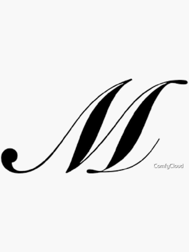 M In Cursive Font