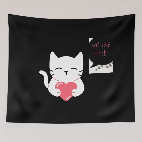 Item preview, cute cat say hey designed and sold by badretop.