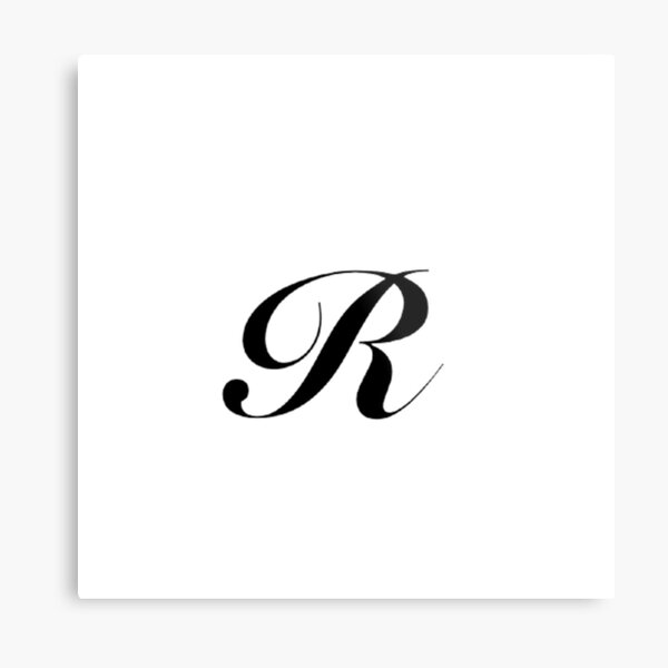 Letter R In Big Cursive Font Metal Print For Sale By Comfycloud Redbubble