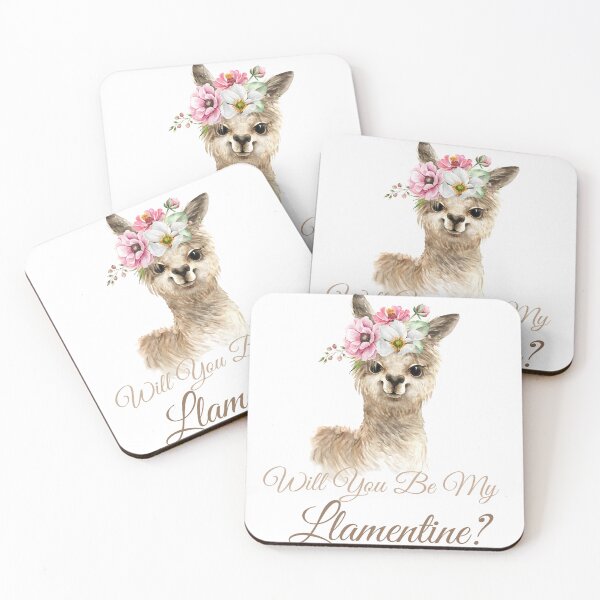 Item preview, Will You Be My Llamentine : funny Valentine quote for couples,llama lover designed and sold by Miaberzo.