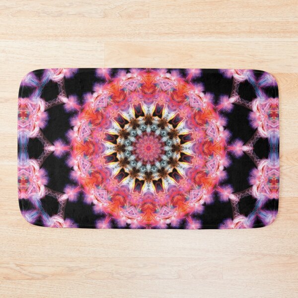 Item preview, Fractal mandala in amber, pink, and grey-green designed and sold by effervescence.