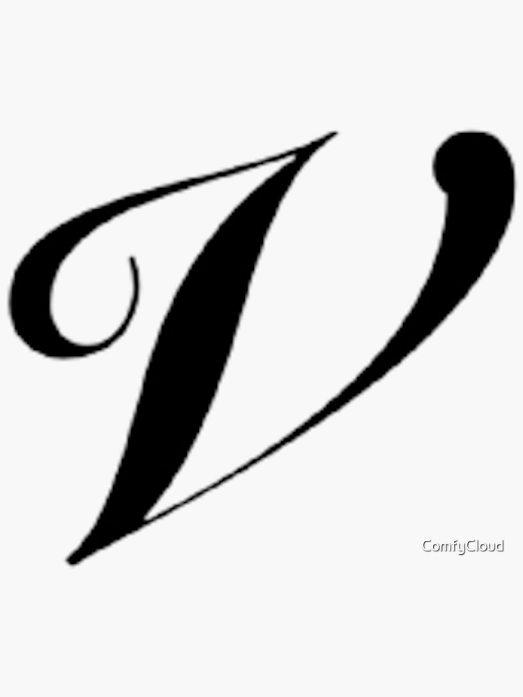 "Letter V In Big Cursive Font" Sticker For Sale By ComfyCloud | Redbubble