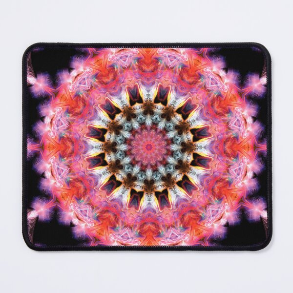 Item preview, Fractal mandala in amber, pink, and grey-green designed and sold by effervescence.