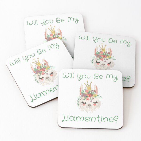 Item preview, Will You Be My Llamentine : funny Valentine quote for couples,llama lover designed and sold by Miaberzo.
