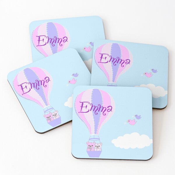 Item preview, Emma name on hot air balloon  designed and sold by QuirkyCraftz.