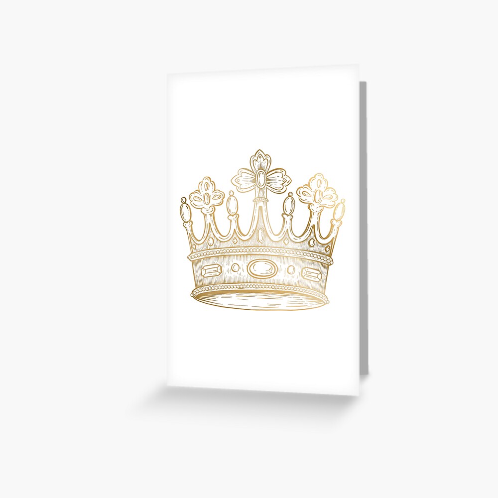 "Golden Crown ticket overlay design elemento" Greeting Card by