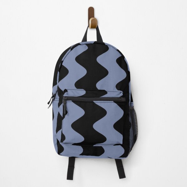 Item preview, Black and Blue Wavy Vertical Ripple Stripe Pattern Pairs DE 2022 Popular Color Enchanting Sky DE5900 designed and sold by ColorOfTheYears.
