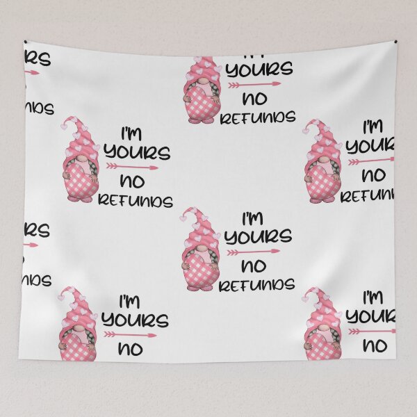 Item preview, Im Yours No Refunds, Plaid Valentines Gnome designed and sold by SportyDogShop.
