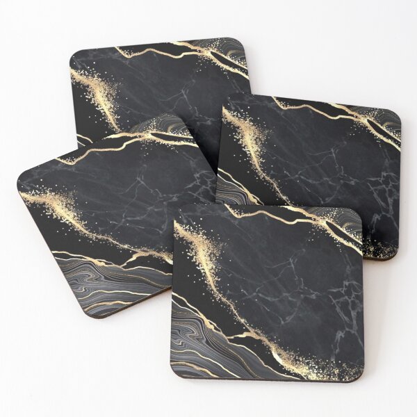 Item preview, Black and Gold marble foil Faux pattern designed and sold by Monika Howarth.