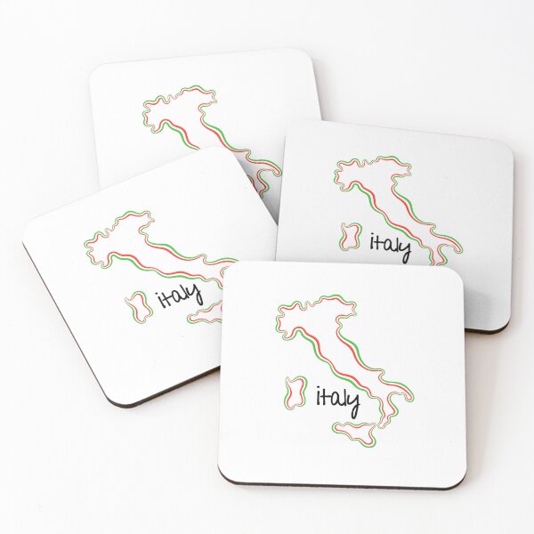 Item preview, Italy Map Outline with Flag Colors - Italy In Black Letters designed and sold by hijackhippo.