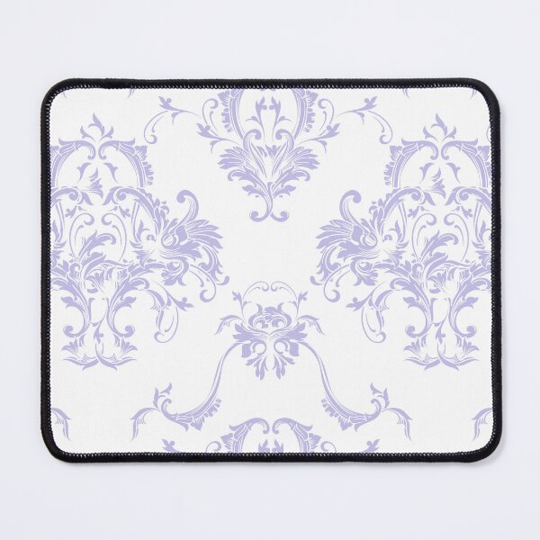 Item preview, White and Purple Damask Scroll Baroque Pattern Pairs DE 2022 Popular Color Violet Gems DE5940 designed and sold by ColorOfTheYears.
