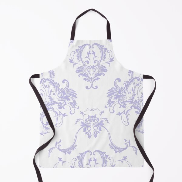 Item preview, White and Purple Damask Scroll Baroque Pattern Pairs DE 2022 Popular Color Violet Gems DE5940 designed and sold by ColorOfTheYears.