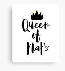 Queen of naps.Minimalist Black and White Typography Print.Modern Home Decor. Bedroom Decor. Quote Poster. Silly Print. Funny Poster Canvas Print