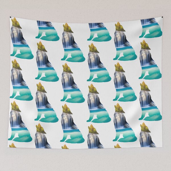 Item preview, Waterfall Howling Wolf designed and sold by LukjanovArt.