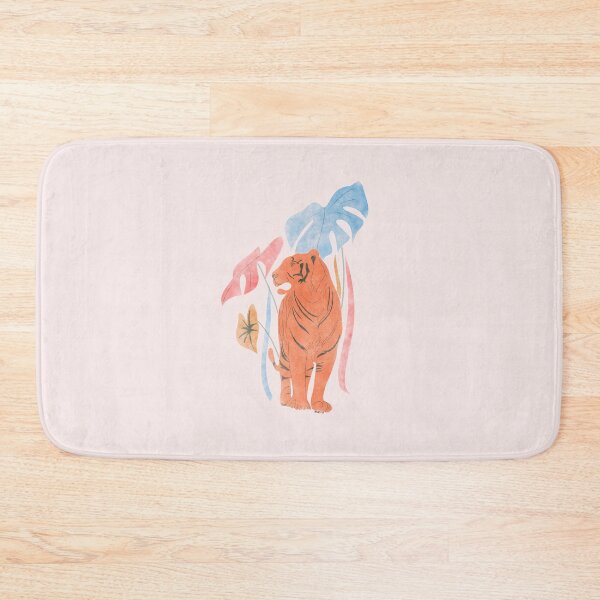 Item preview, Wild Tiger in Tropical Forest Illustration in Pink #f8ebea designed and sold by NAYANA S KUMAR.