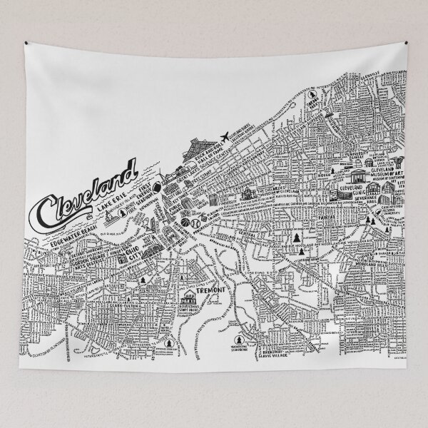 Item preview, Cleveland Ohio Map  designed and sold by fiberandgloss.