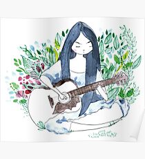 The guitare girl Poster