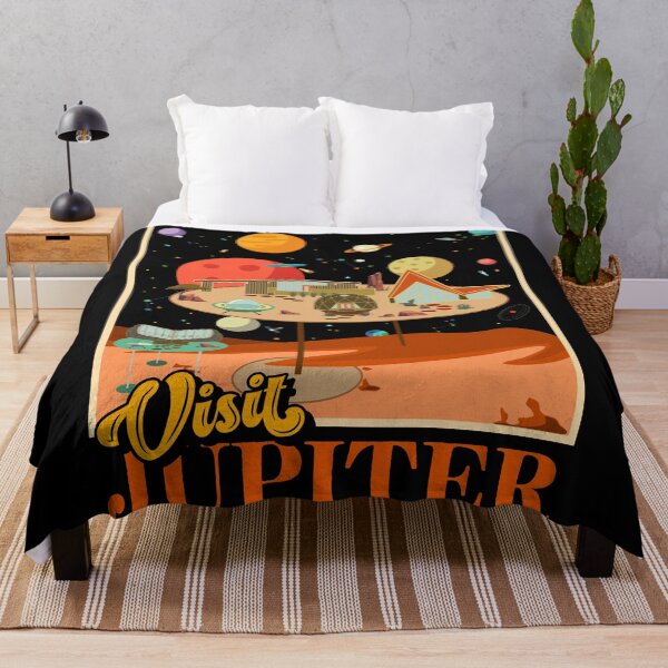 Item preview, Retro Visit Planet Jupiter Mid Century Style Space Travel designed and sold by ourkid.