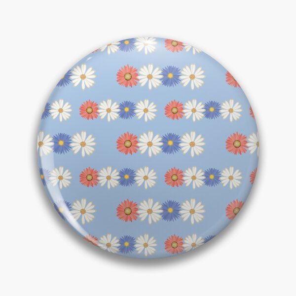 Item preview, Gerber Daisy Floral Striped Pattern on Blue Background designed and sold by infinitygrafix.