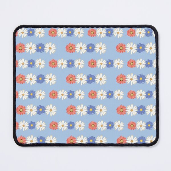 Item preview, Gerber Daisy Floral Striped Pattern on Blue Background designed and sold by infinitygrafix.