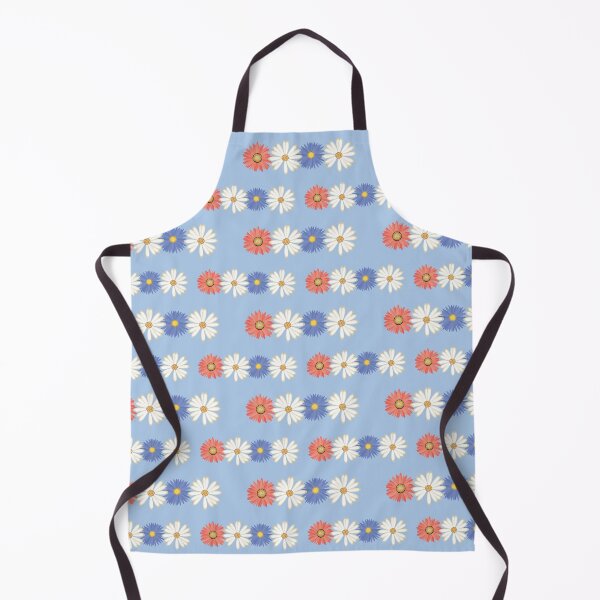 Item preview, Gerber Daisy Floral Striped Pattern on Blue Background designed and sold by infinitygrafix.