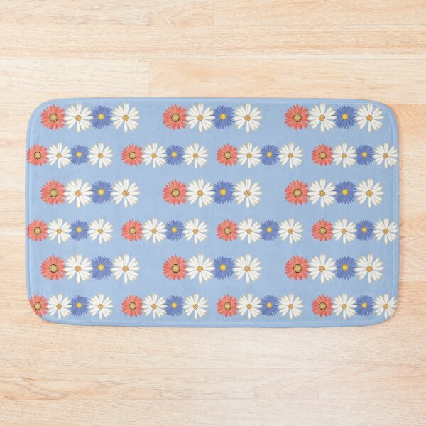 Item preview, Gerber Daisy Floral Striped Pattern on Blue Background designed and sold by infinitygrafix.