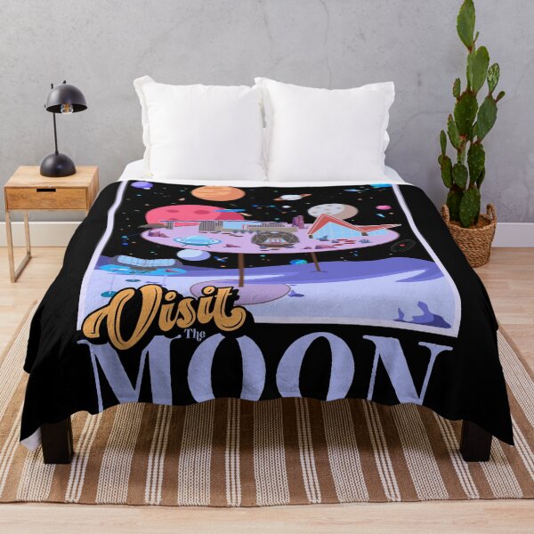Item preview, Retro Visit The Moon Mid Century Style Space Travel designed and sold by ourkid.