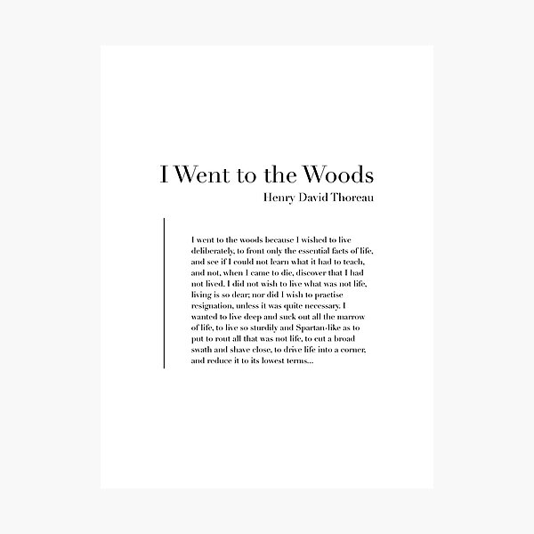 Item preview, I Went To The Woods by Henry David Thoreau designed and sold by wisemagpie.