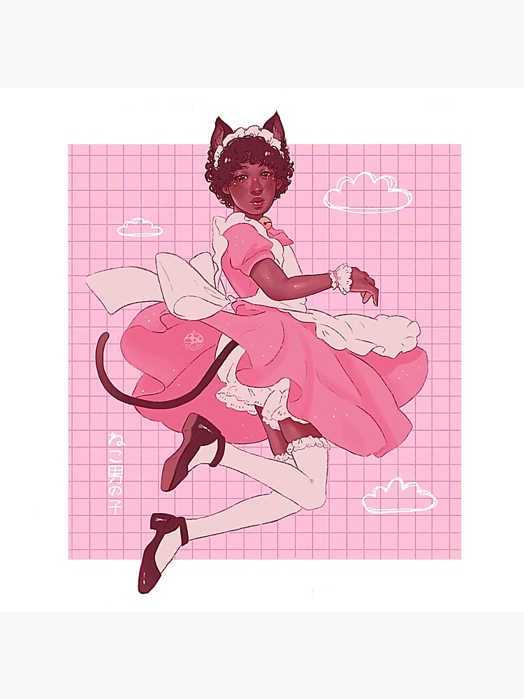 "Catboy in maid dress" Sticker for Sale by mangamushroom Redbubble