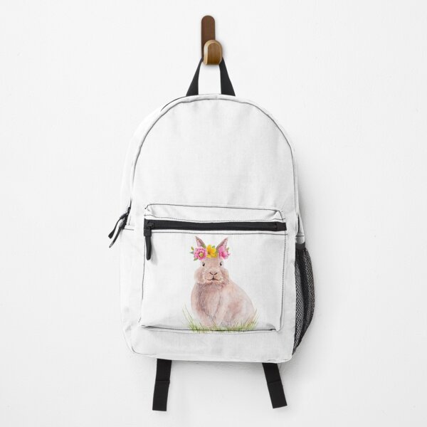 Artikelvorschau, Aquarell Osterhase mit Blumenkranz entworfen und verkauft von fengyuhao.