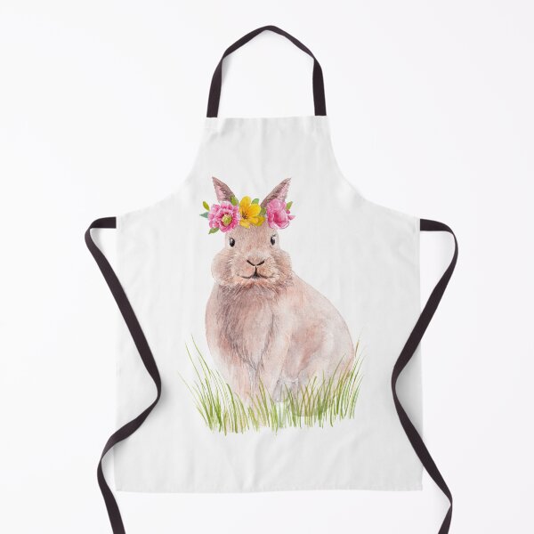 Artikelvorschau, Aquarell Osterhase mit Blumenkranz entworfen und verkauft von fengyuhao.