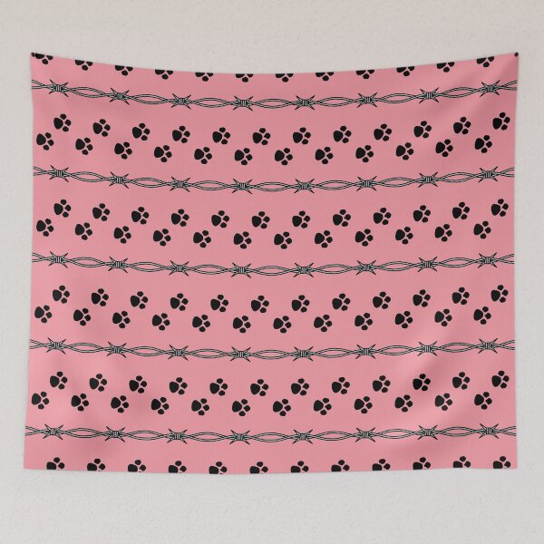 Item preview, Valentine's Day Black Paw Prints with Barbed Wire Remembrance Pink Pattern designed and sold by infinitygrafix.