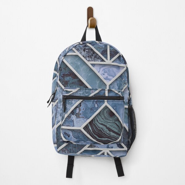 Item preview, Arctic Blue Art Deco Inspired Gemstone Marble Stained Glass Design designed and sold by artsandsoul.