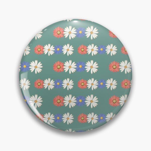 Item preview, Gerber Daisy Floral Striped Pattern on Sage Green Background designed and sold by infinitygrafix.