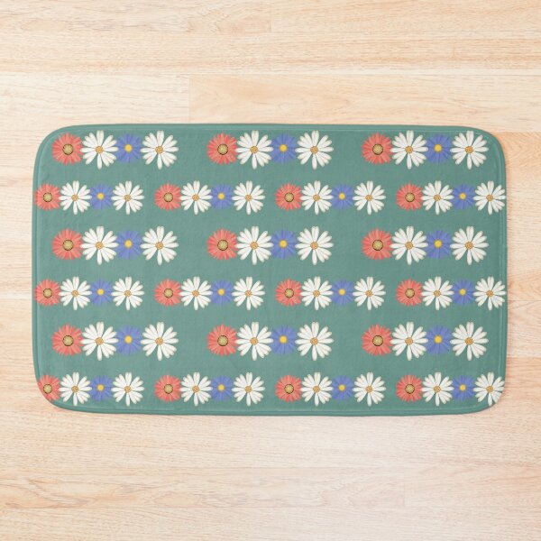 Item preview, Gerber Daisy Floral Striped Pattern on Sage Green Background designed and sold by infinitygrafix.