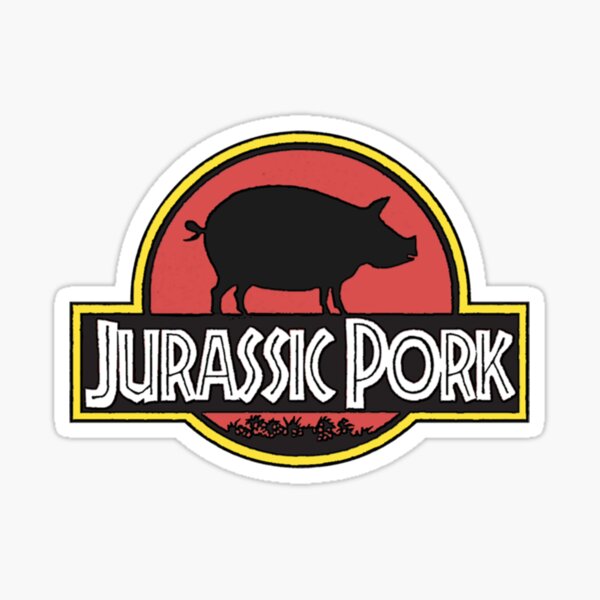 Small Glossy Jurassic Pork Barbecue Fortnite Humor Skateboard Laptop Sticker 