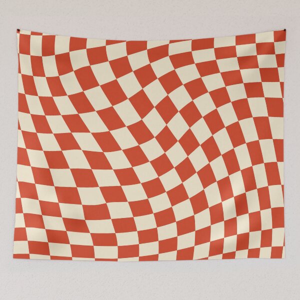 Item preview, Orange and Beige Swirl Checkerboard designed and sold by thelustrous.