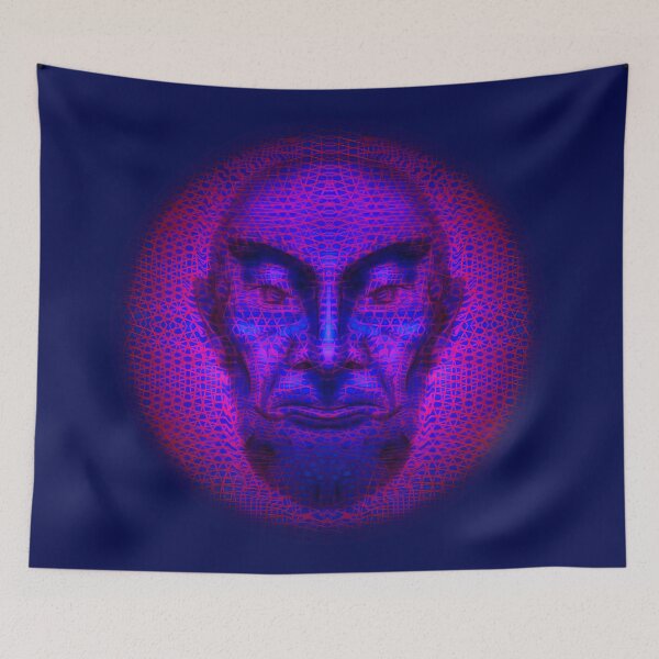 Item preview, Abstract face with blue and magenta designed and sold by Guardi71.