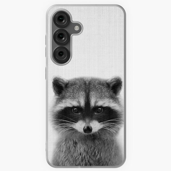 Item preview, raccoon headshot in black and white designed and sold by sofiahawk.