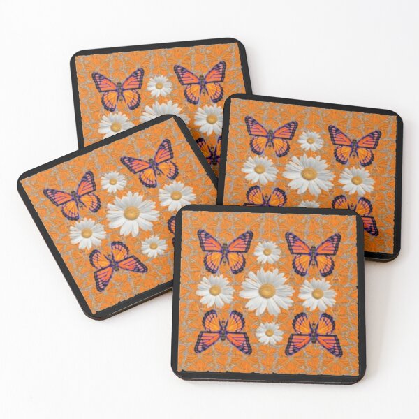 Item preview, MONARCH BUTTERFLIES WHITE DAISY FLOWERS ART designed and sold by sharlesart.
