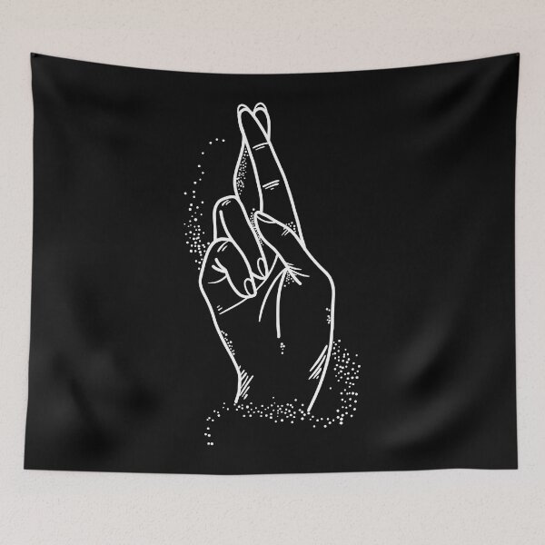 Item preview, Fingers crossed and make a wish in White designed and sold by Thingamabobbidi.
