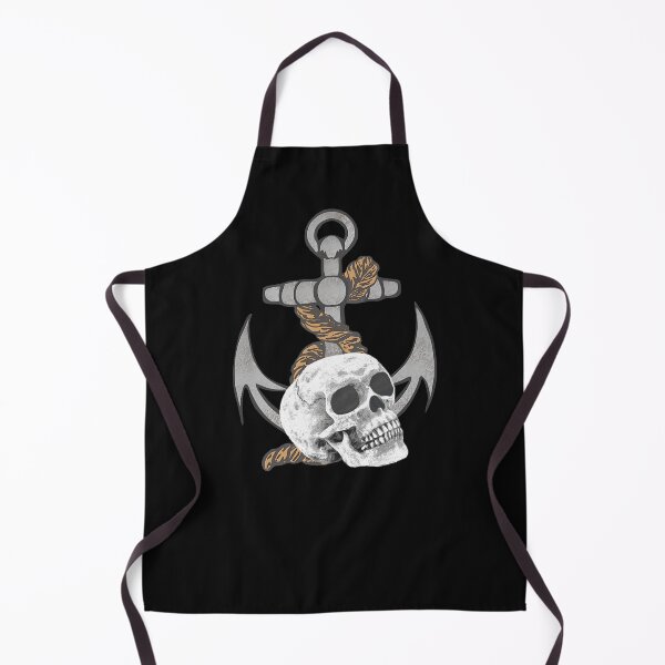 Item preview, Seafaring motif gothic, anchor chain with skull graphic, skull designs for men designed and sold by Kirei-Lily.