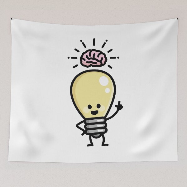 Item preview, Idea creative genius light bulb brains creativity cartoon  designed and sold by LaundryFactory.