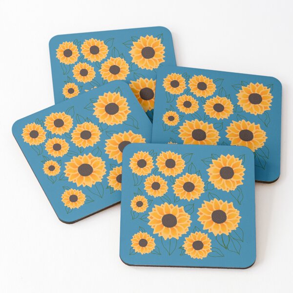 Item preview, Sunflower print blue background  designed and sold by DemonicGloom.