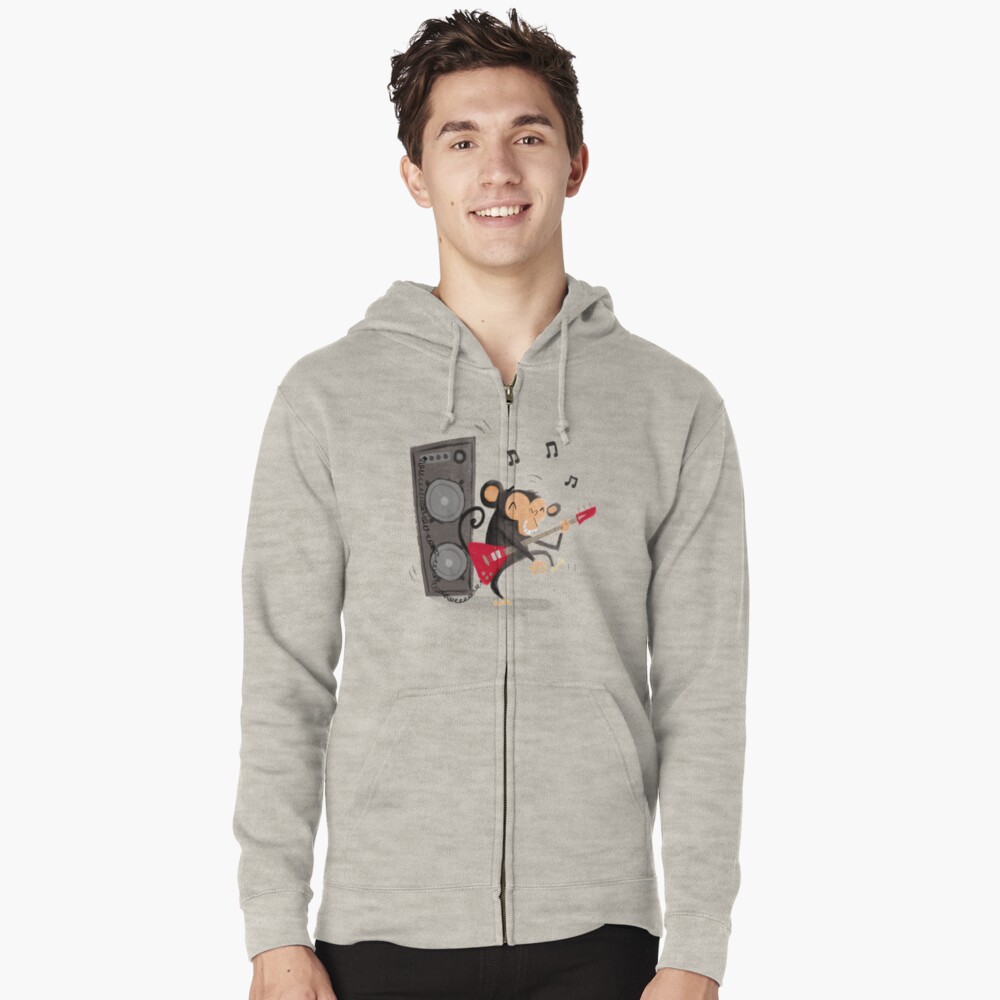 "Funky Monkey" Zipped Hoodie by tonyneal Redbubble