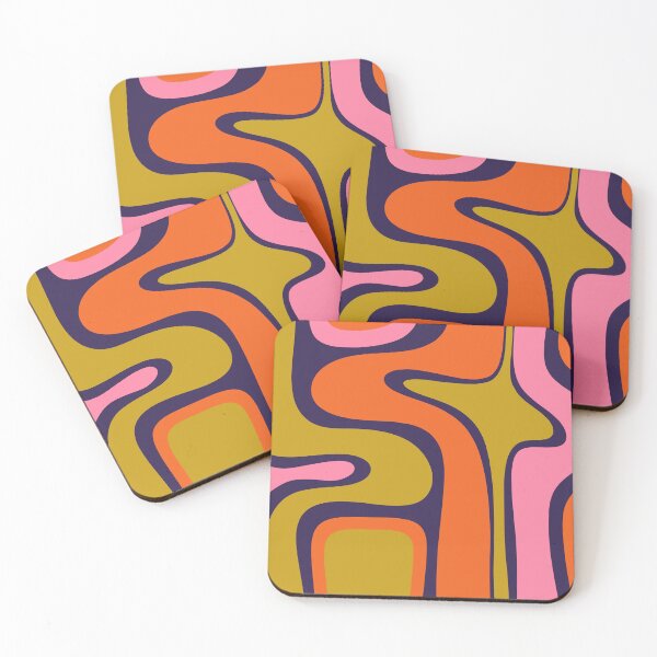 Item preview, Copacetic Retro Abstract Orange Avocado Lime Pink Blue designed and sold by kierkegaard.