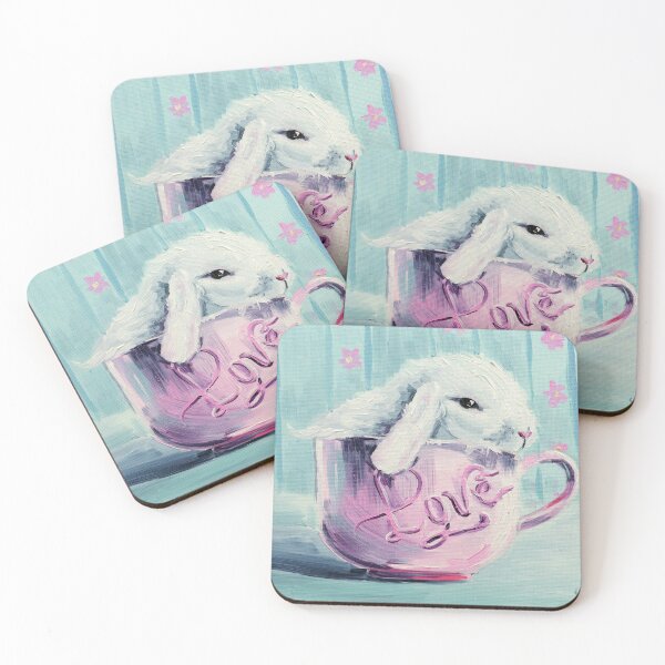 Item preview, White Bunny In Pink Mug designed and sold by NatalyMak.